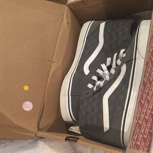 Vans Black Checkered High-Top Shoes